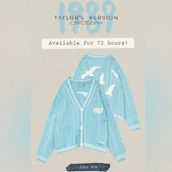 Taylor Swift 1989 Taylor's Version Cardigan Sweater BNIP Medium/Large - Picture 1 of 7